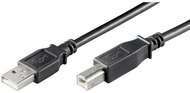 Kabllo PremiumCord USB 2.0, A-B, 0.5m, e zezë