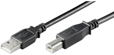 Kabllo PremiumCord USB 2.0, A-B, 0.5m, e zezë