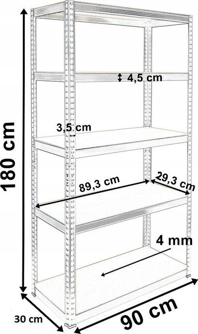 Raft TopEshop G9030 MDF, 175 kg, i argjendtë
