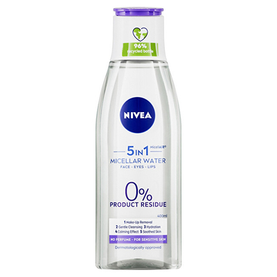 Ujë micellar për pastrim të grimit Nivea 3in1, 200 ml
