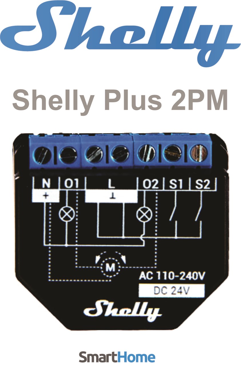 Ndërprerës me dy rele Shelly Plus 2PM - WiFi & Bluetooth