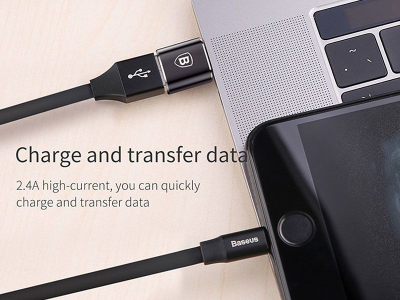 Adapter Baseus, USB A në USB C, i zi