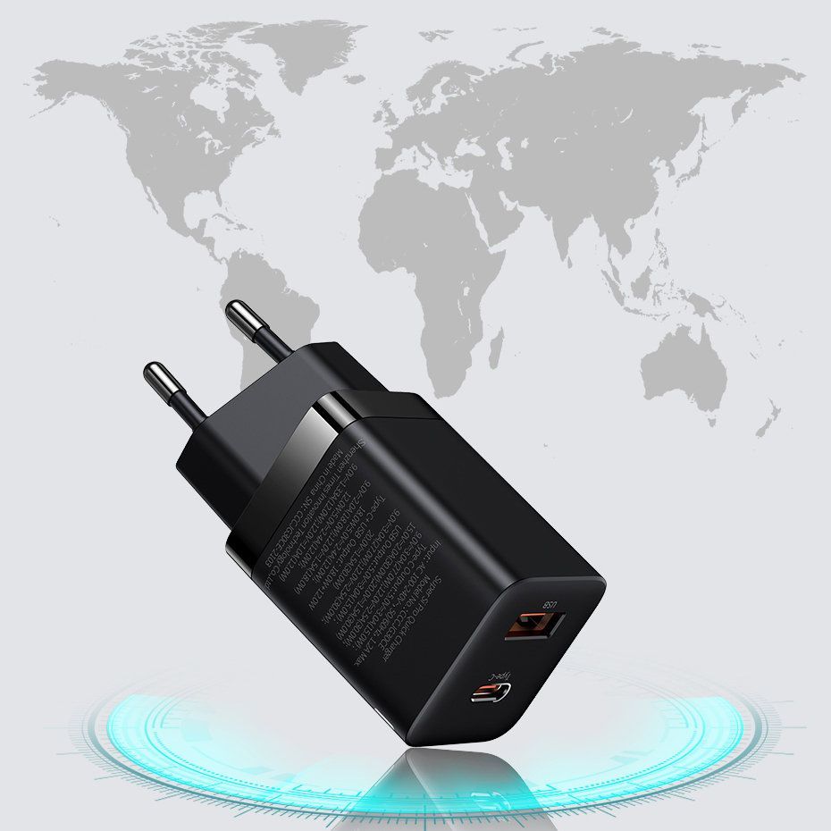 Karikues Baseus Super Si Pro, 1 x USB A 1 x USB C, i zi