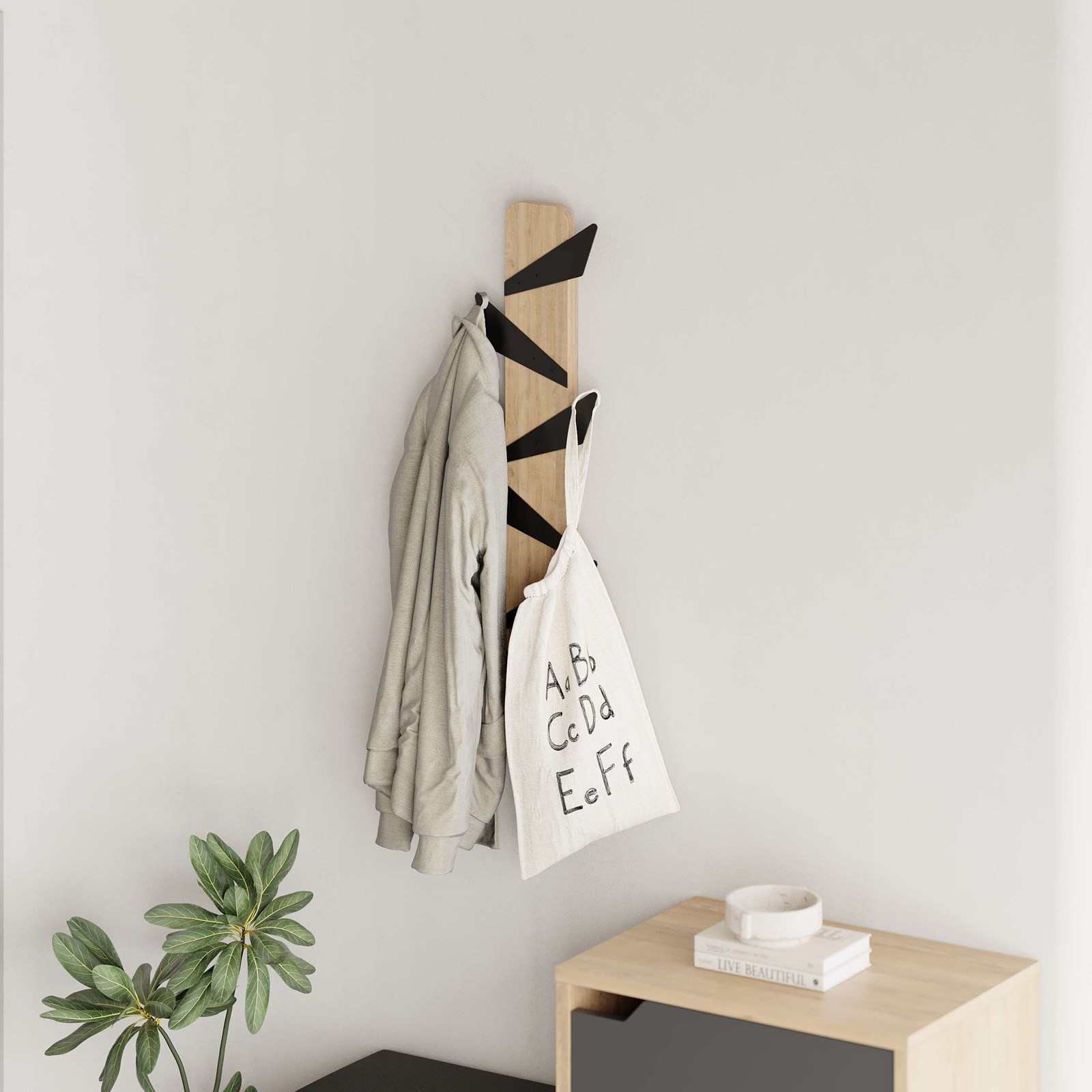 Varëse rrobash Decortie Alesta 110x20cm, kafe e hapur,zezë