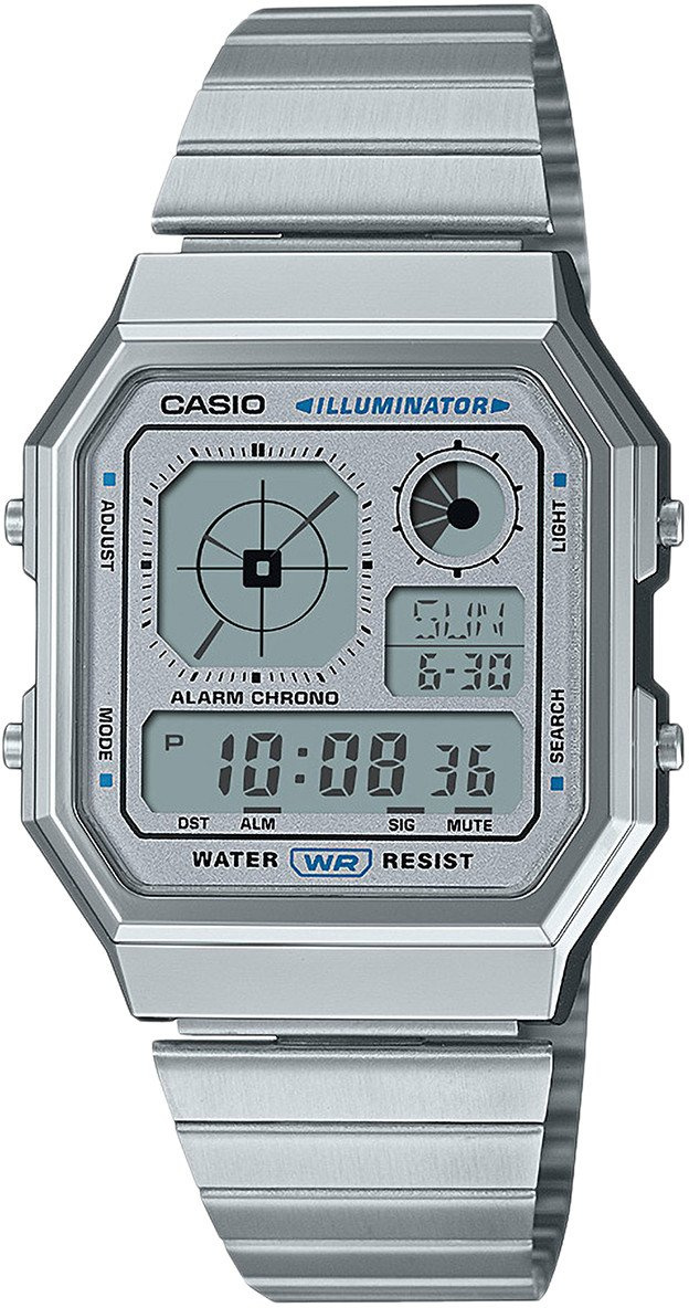 Ora dore Casio Collection A130WE 34mm, quartz, argjendi
