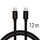 Kabllo tekstili Swissten USB-C / USB-C, 1.2m, e zezë