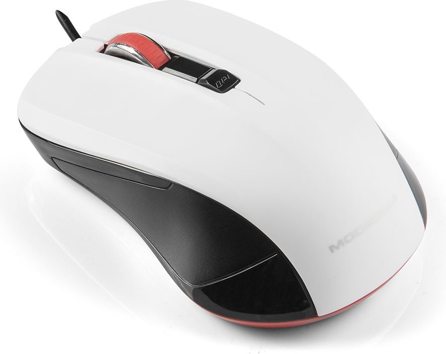 Maus Modecom M-MC-00M9.1-200, me kabllo, USB, i bardhë dhe i zi
