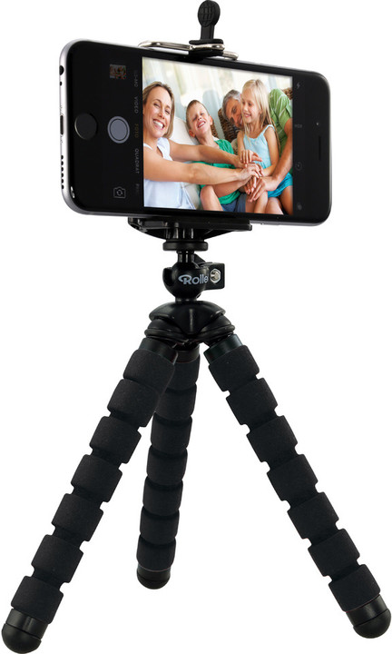 Mbajtëse për fotoaparat dhe telefon Rollei Selfie Mini, e zezë
