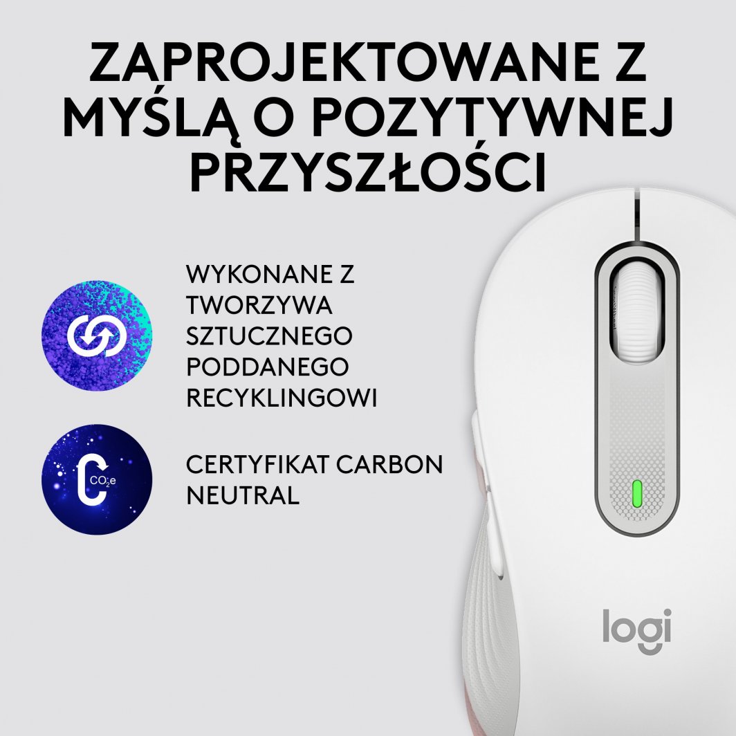 Maus Logitech M650, wireless, Bluetooth, USB, i bardhë dhe i hirt