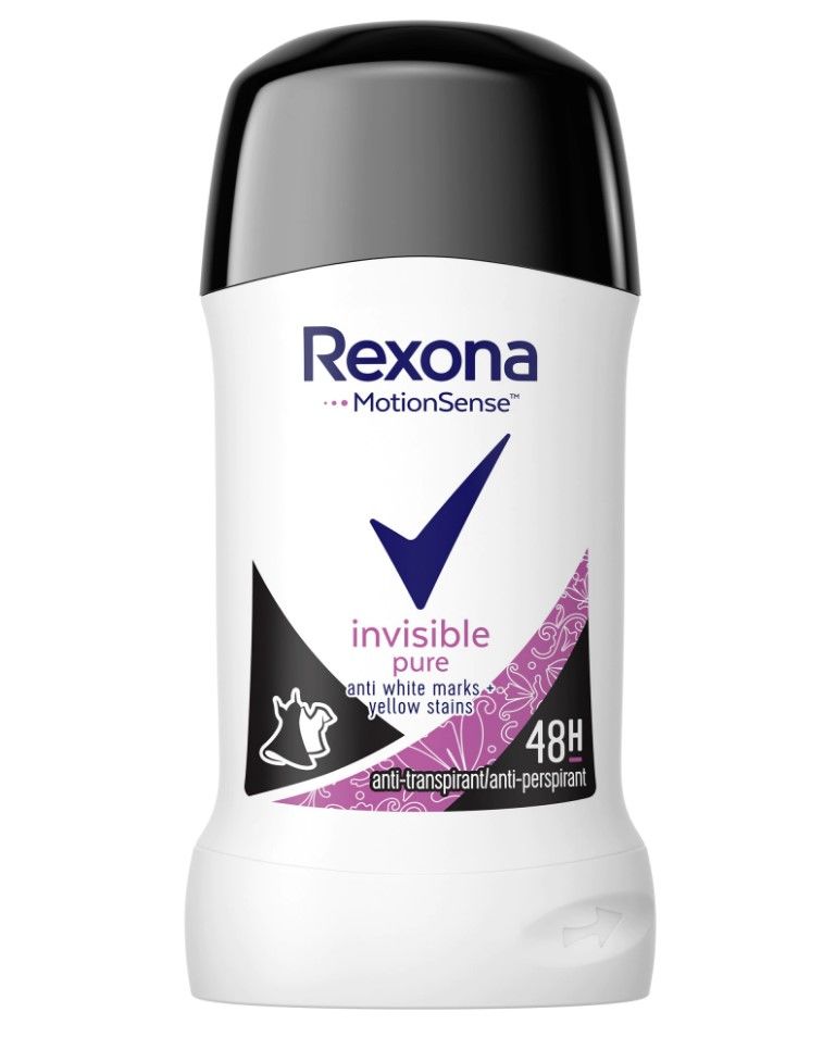 Deodorant Stick Rexona, Invisible pure 48H, 40 ml