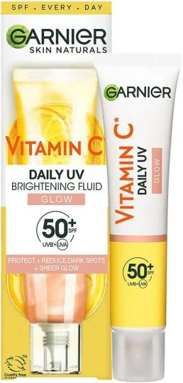 Krem Fluid Ditor Garnier Vitamin C për Lëkurë me Shkëlqim SPF 50+