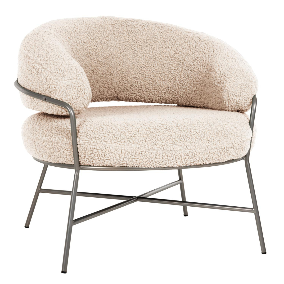 Kolltuk Trudi 84x79x76Hcm (HM8639.23), bardhë/ argjendtë