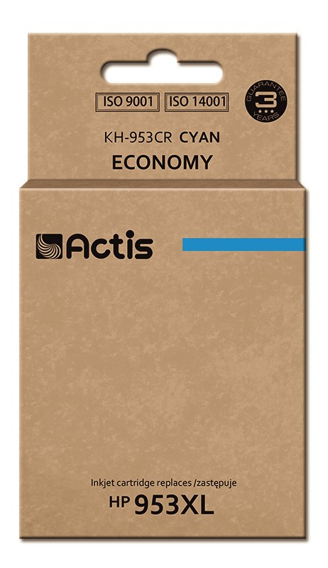 Ngjyrë për printer Actis KH-953CR (zëvendësim për HP 953XL F6U16AE), 25 ml, e kaltër Ngjyrë për printer Actis KH-953CR (zëvendësim për HP 953XL F6U16AE), 25 ml, e kaltër