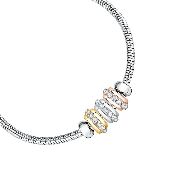 Morellato Drops SCZ1253 Челична Нараквица со Шарм и Циркони, Rose Gold