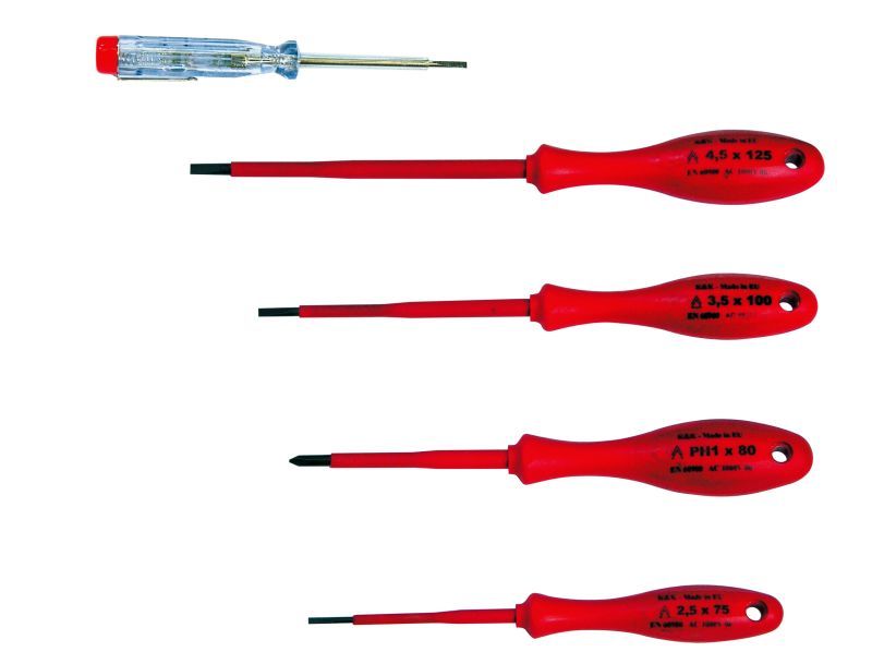 Profix Изолиран Сет на Одвртувачи со Тестер за Напон, 5 парчиња