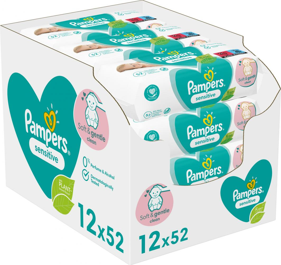 Lecka të lagështa Pampers Sensitive 12x52 copë