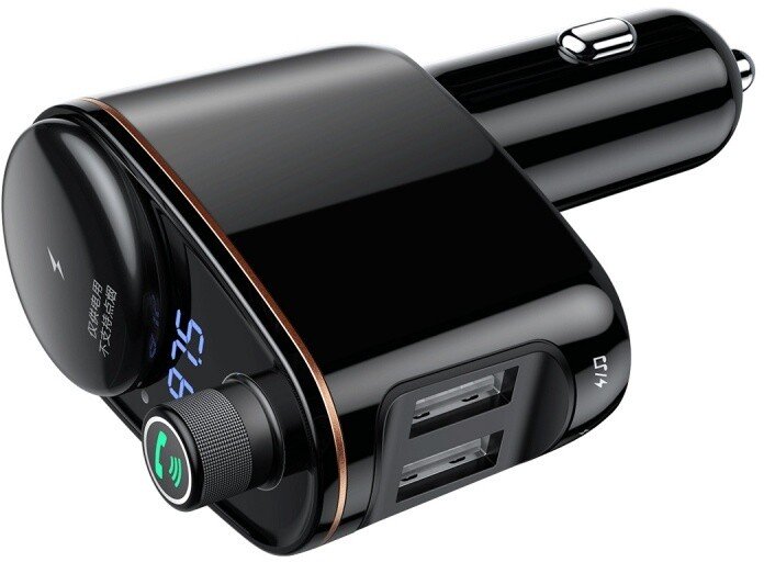 Transmetues Baseus Locomotive Bluetooth/FM për makinë, i zi