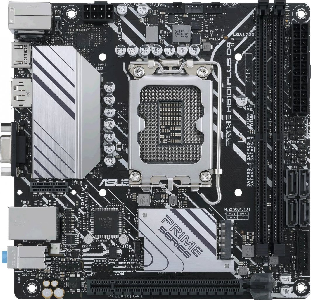 Pllakë amë ASUS PRIME H610I-PLUS D4-CSM, Intel H610, Socket 1700, 2 slota, Mini ITX