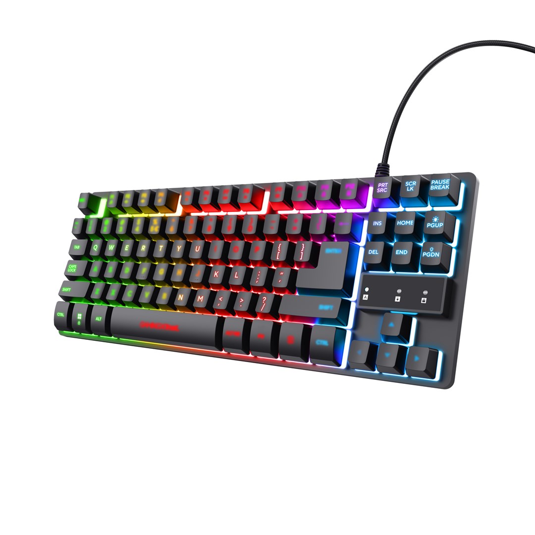 Tastierë Gaming Trust GXT 833 Thado, USB, e zezë / e hirtë