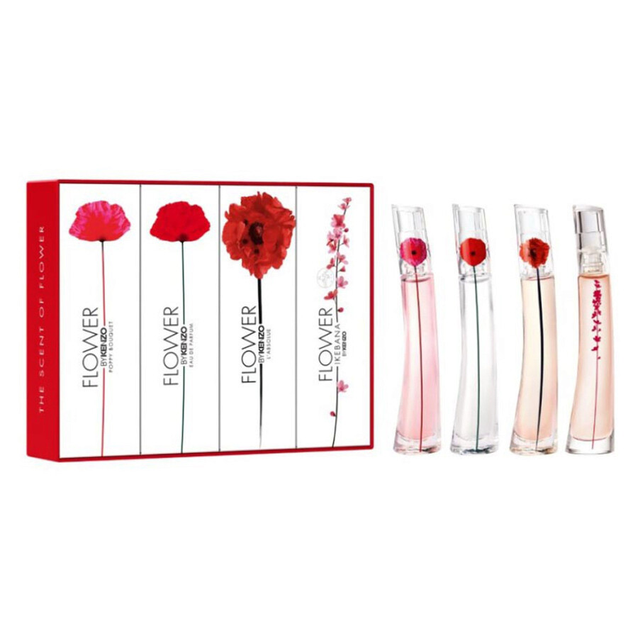 Set Eau de Parfum Kenzo Ladies Flower, Poppy Bouquet + Flower + Flower L'absolue + Flower Ikebana, 4 x 4 ml