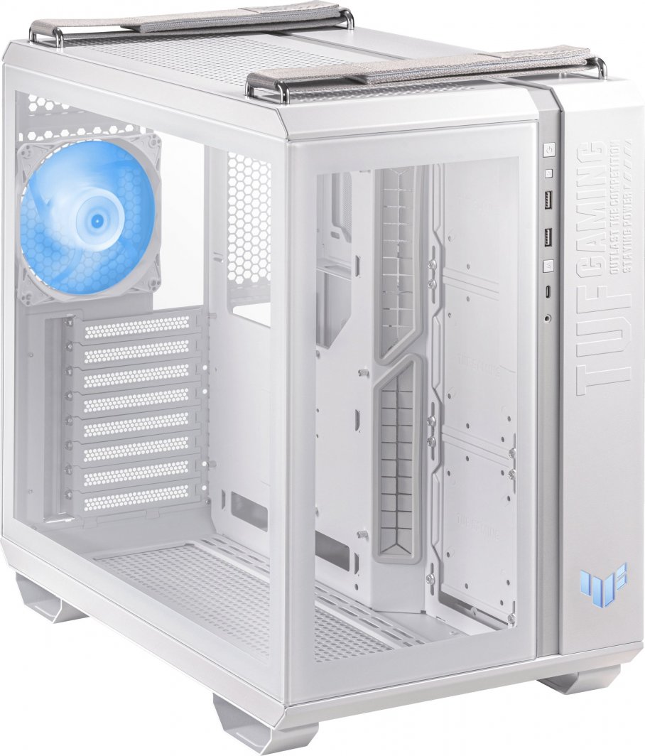 Куќиште за компјутер Asus TUF Gaming GT502 PLUS TG ARGB, бело, Midi Tower