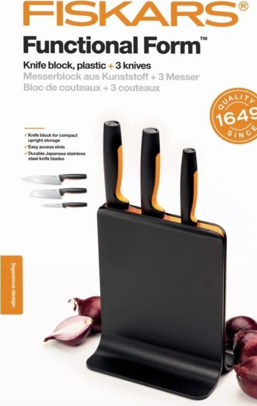Set thikash Fiskars, 5 copë, të zeza / portokalli