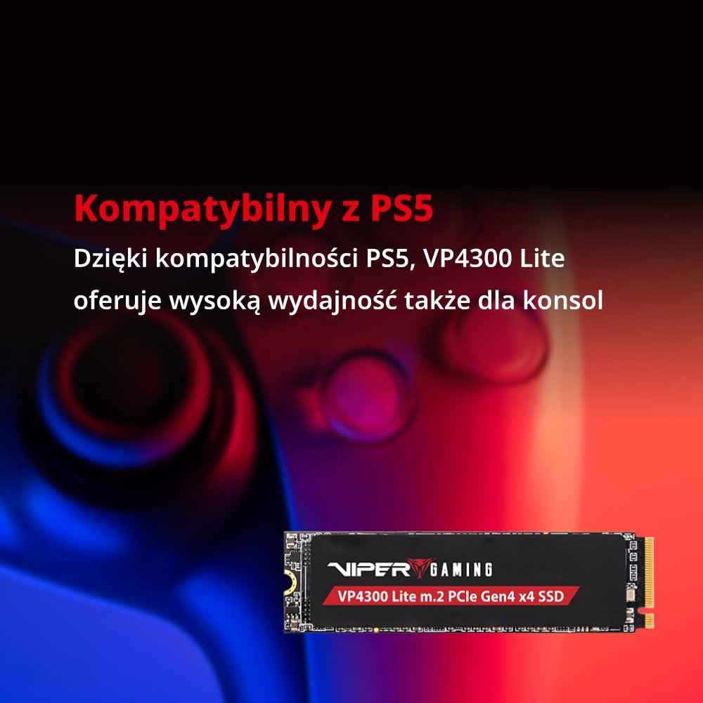 SSD диск Patriot VP4300 Lite, 1TB, M.2 2280 PCI-E x4 Gen4 NVMe