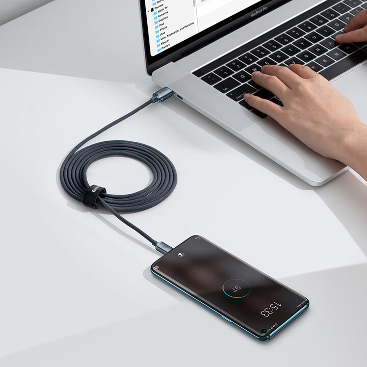 Baseus кабел за полнење/податоци Crystal Shine Series USB-C - USB-C, 100W, 2m, црн