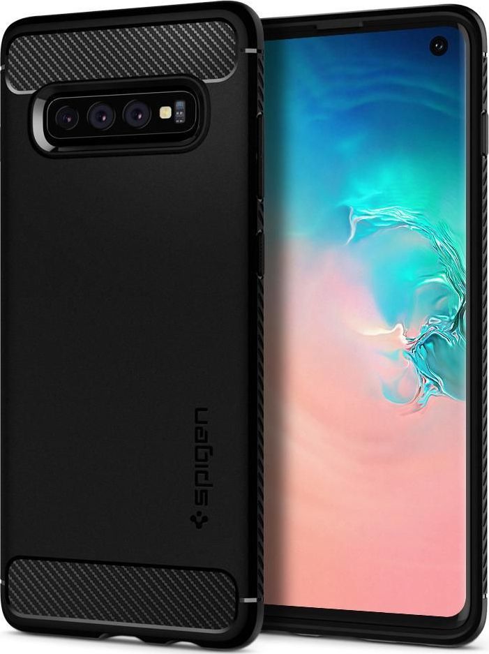 Kornizë mbrojtëse Spigen Rugged Armour për Samsung Galaxy S10, e zezë Kornizë mbrojtëse Spigen Rugged Armour për Samsung Galaxy S10, e zezë