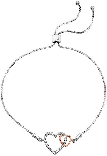 Hot Diamonds Togetherness Heart нараквица од сребро со акценти од розово злато