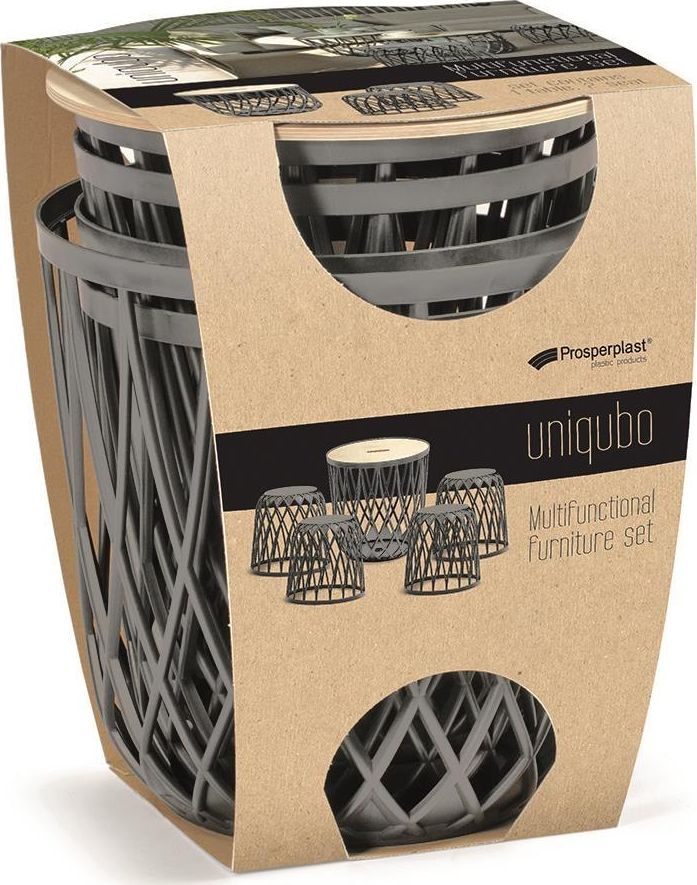 Set (tavolinë dhe ulëse) Prosperplast UNIQUBO SET 5, i hirtë Set (tavolinë dhe ulëse) Prosperplast UNIQUBO SET 5, i hirtë