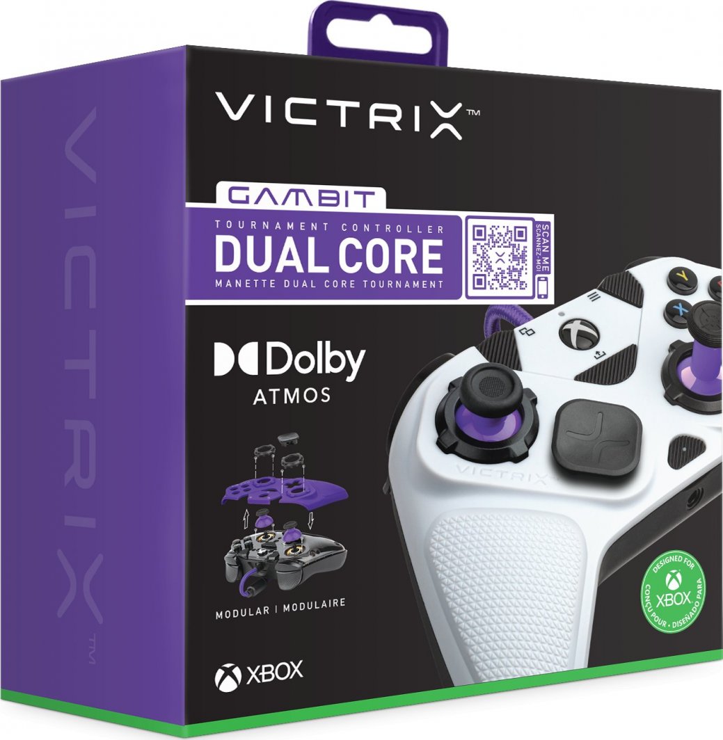 Kontroller Victrix Gambit Tournament, me kabllo, i bardhë / vjollcë