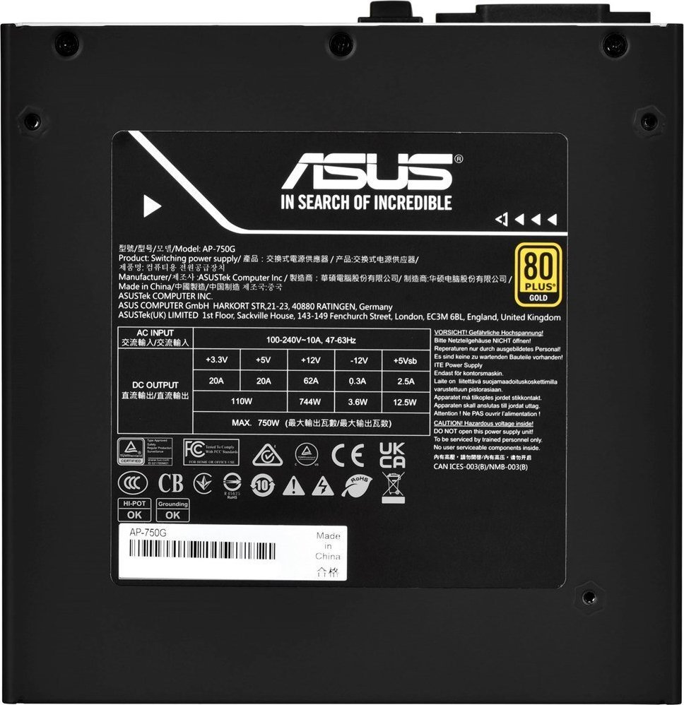 Burim energjie Asus Prime Gold 90YE00U1-B0NB00 ATX 3.0, 750W