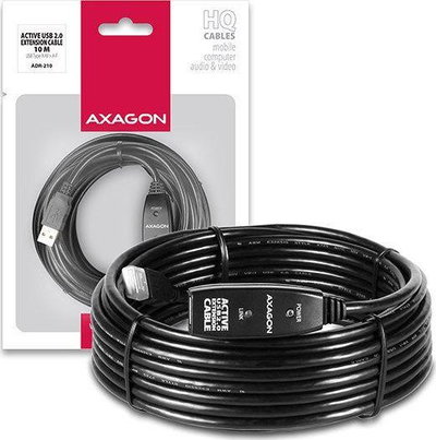 Kabllo USB Axagon USB-A - USB-A, 10m, e zezë
