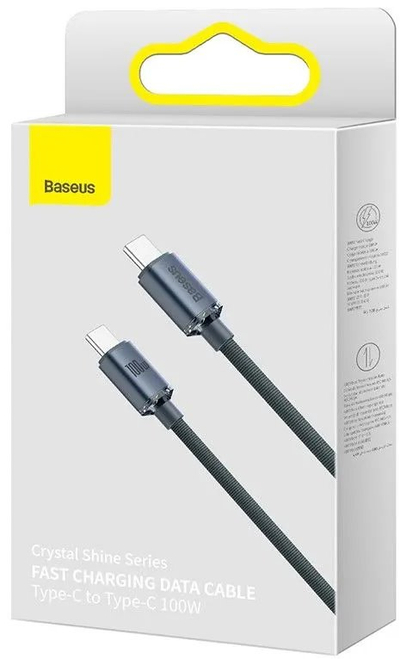 Kabllo karikimi / të dhënash Baseus Crystal Shine Series USB-C - USB-C, 100W, 1.2m, e zezë
