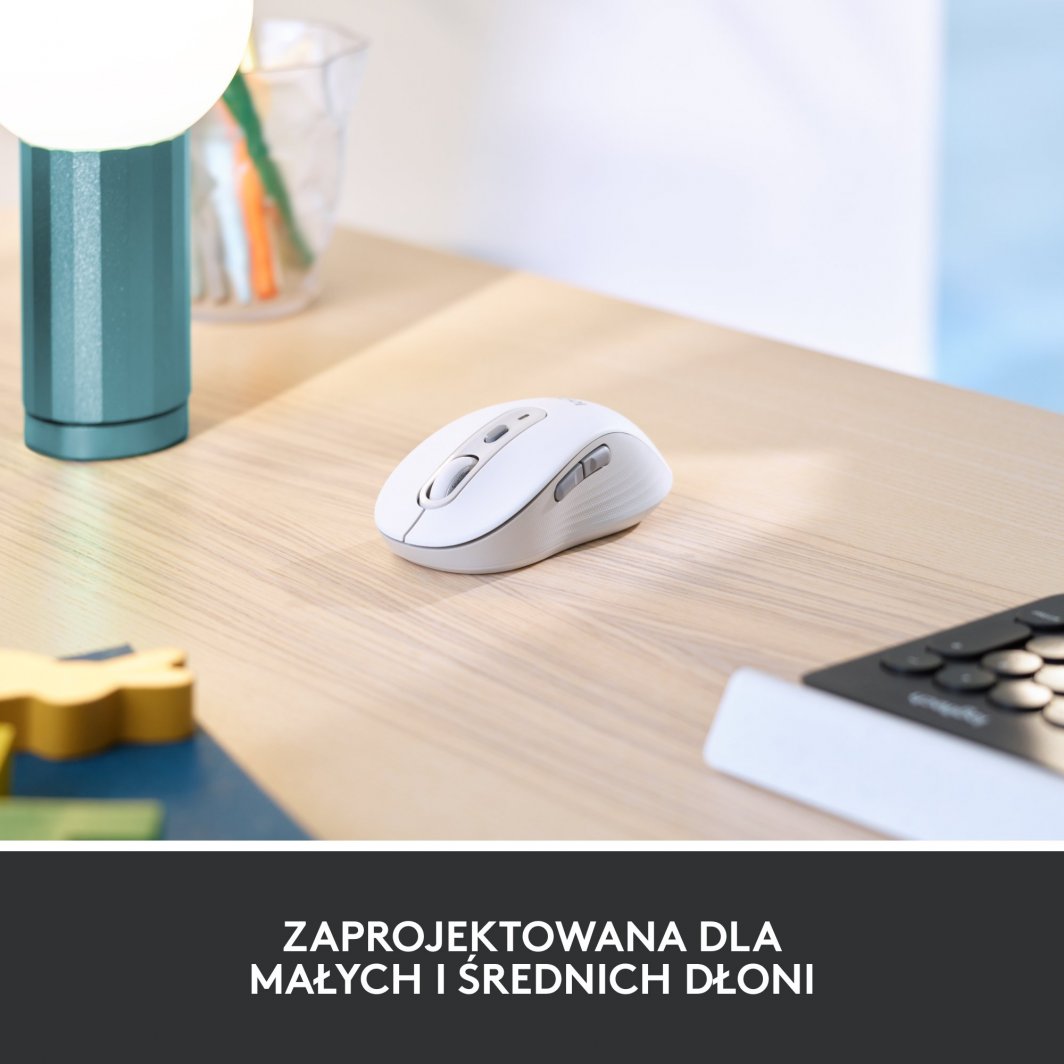 Maus Logitech M650, wireless, Bluetooth, USB, i bardhë dhe i hirt