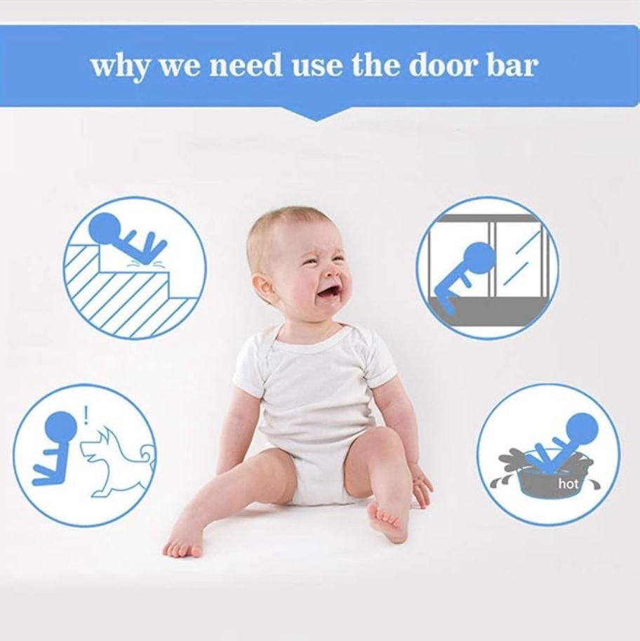 Portë mbrojtëse e shkallëve Baby Center Melandi, e bardhë