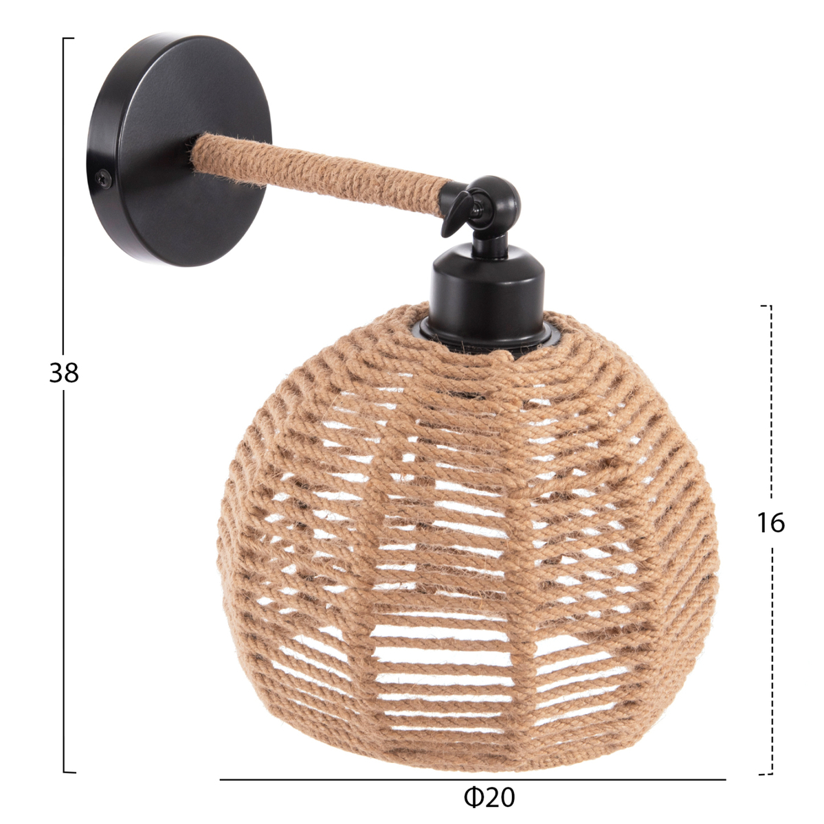 Dritë muri Stolt 20x20x38-24Hcm (HM4483)