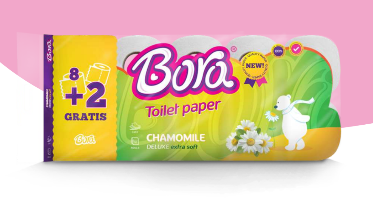 Letër tualeti Bora, kamomil 10 - 100% celuloze