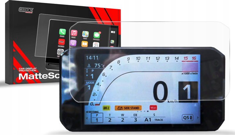 Folie mbrojtëse GRIZZ MatteScreen për ekran moto Honda CBR650R 5", anti fingerprint, transparente