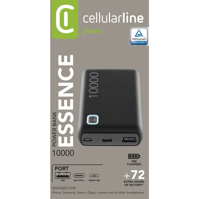 Powerbank Cellularline essence PBESSENCE10000K, 10000Mah 12W, i zi