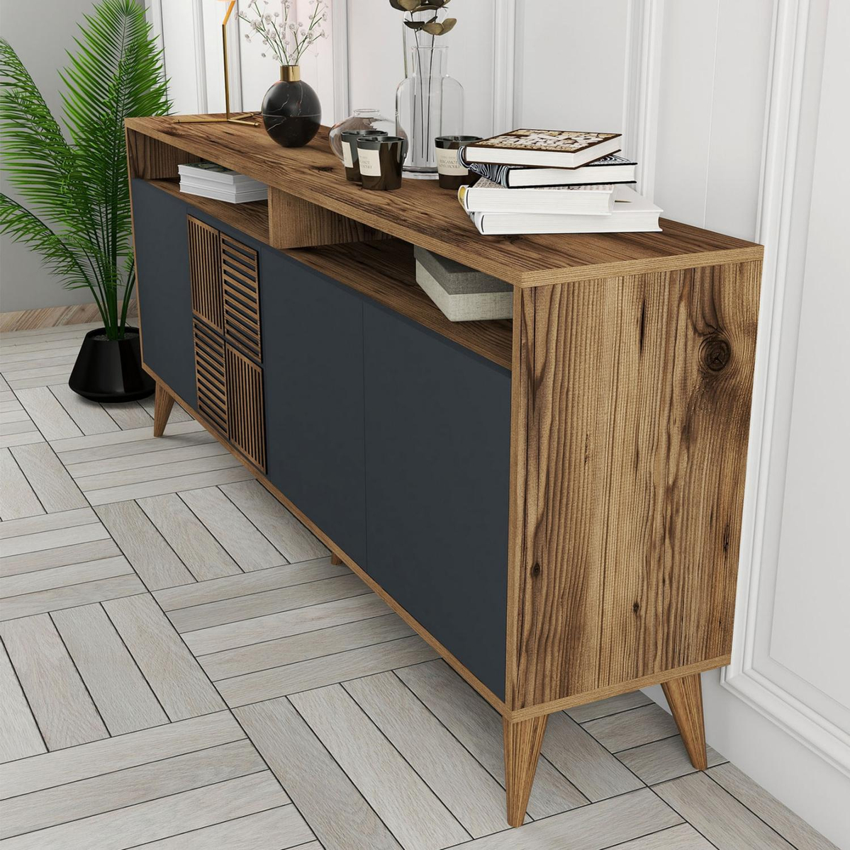 Komodë melamine 180×35×78.6 cm (HM9431.01), gri