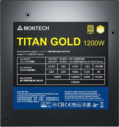 Burim energjie Montech Titan Gold TIS0126 ATX 3.0, 1200W