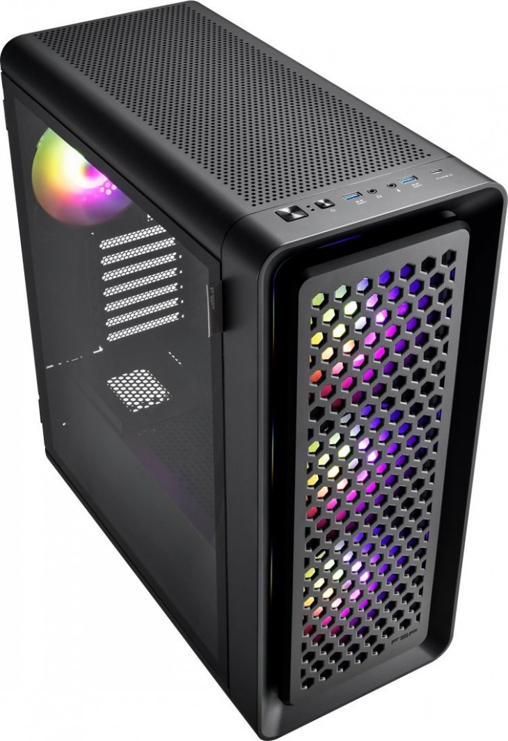 Kasë FSP/Fortron CUT593P ARGB, e zezë, Midi Tower