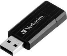 USB Verbatim Store 'n' Go Pin Stripe, 32GB, e zezë (49064)
