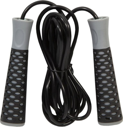 Litar kërcimi për fitnes Eb Fit me doreza, 300cm, i zi 