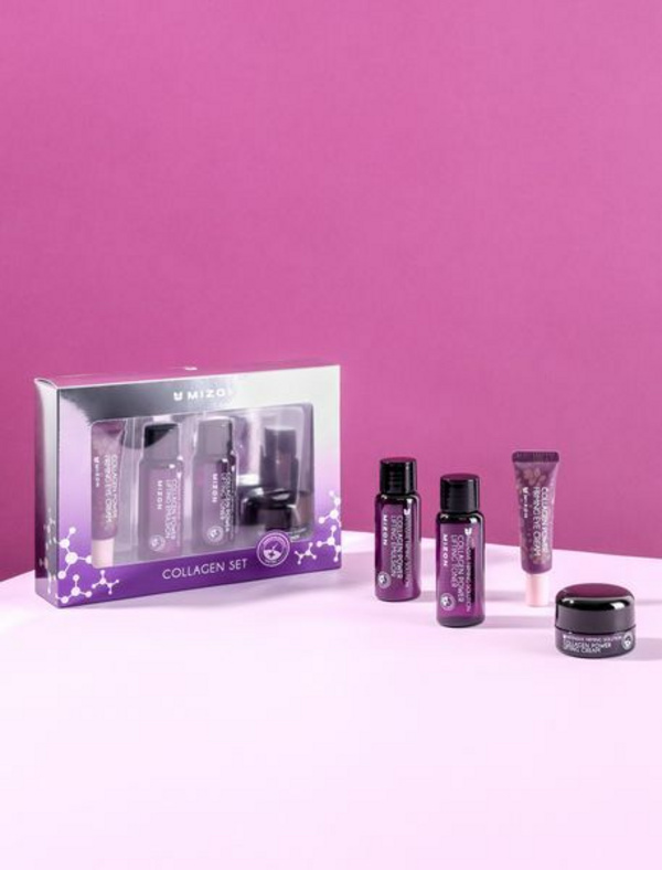 Set për lëkurë MIZON Collagen, tonik lifting 40 ml + emulsion lifting 40 ml + krem për sy 10 ml + krem lifting 15 ml