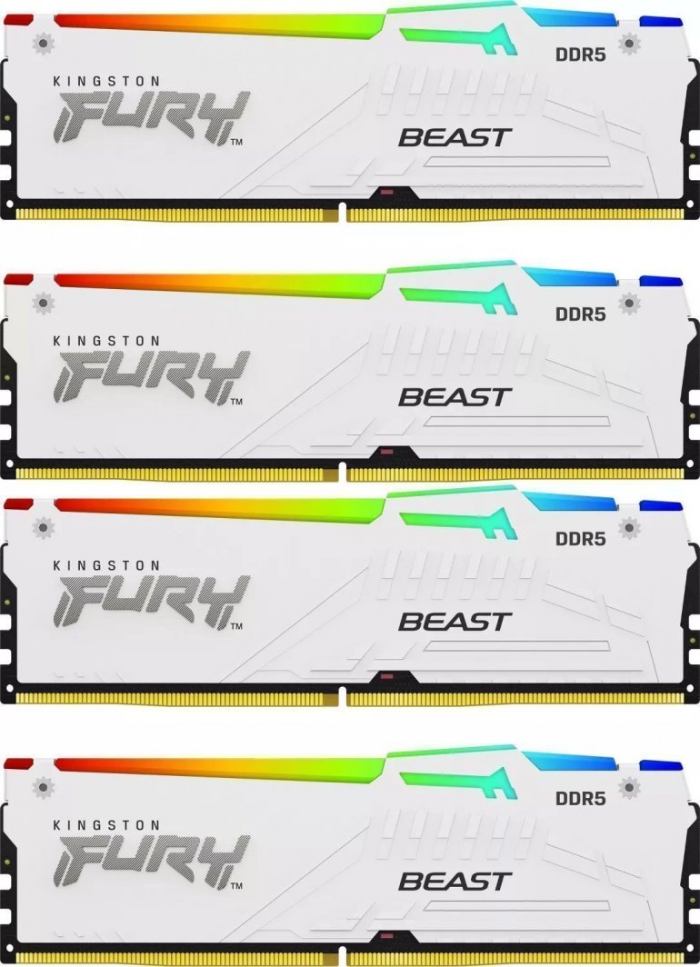 Memorie Kingston Fury Beast RGB, DDR5, 64 GB, 6000 MHz, CL40, KF560C40BWAK4-64