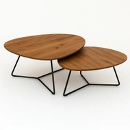 Set tavolina mesi SAG Metal, 80x40x60cm, i kaftë/zi