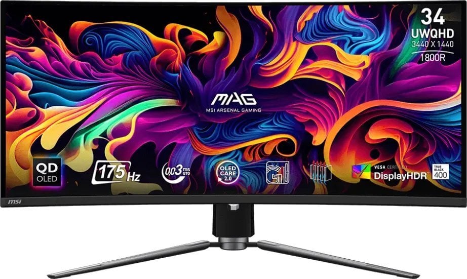 Monitor MSI MAG QD-OLED, 34", 3440x1440